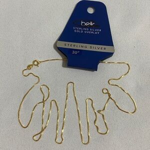 30" BELK Sterling Silver Gold Overlay Sophisticated Chain Necklace